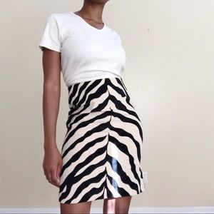 Issac Mizrahi | Zebra Print High Waist Skirt